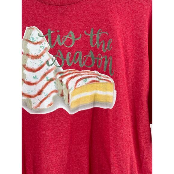 Tis The Season Christmas Tree Cakes Debbie Merry Christmas‎  Novelty T-Shirt XL - Picture 5 of 6